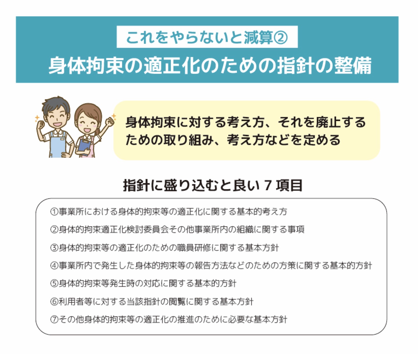 身体拘束の適正化のための方針整備