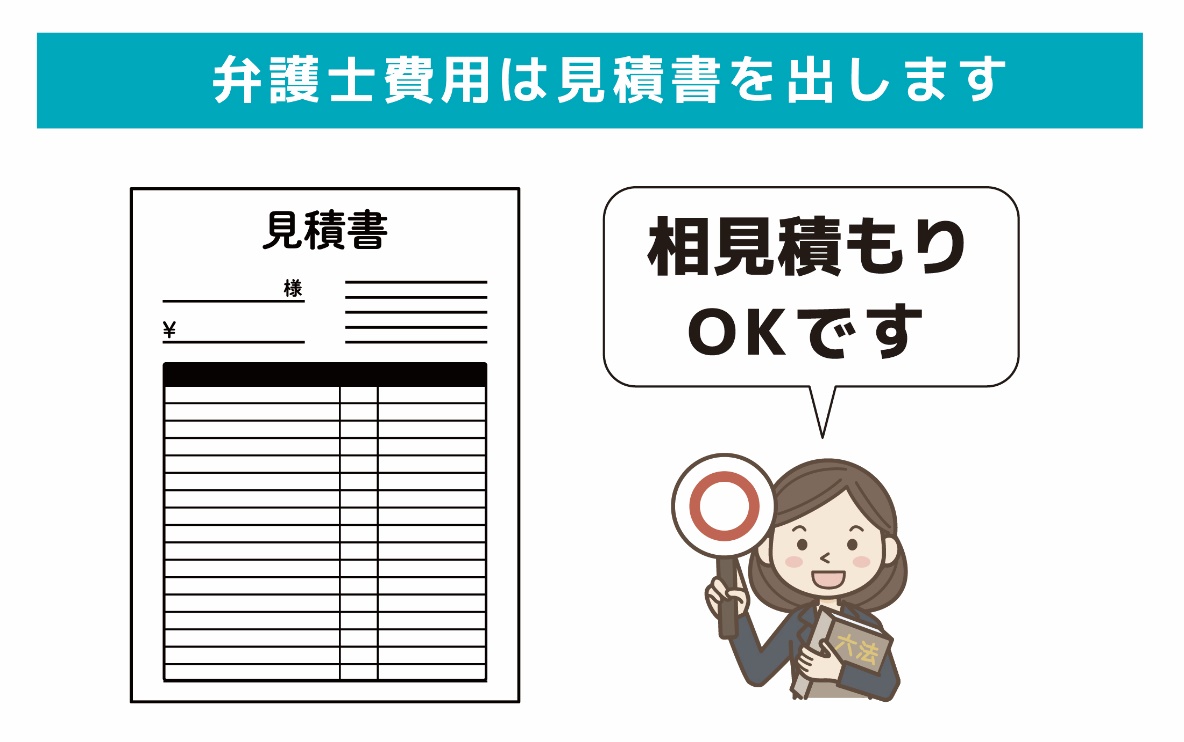 弁護士費用は見積書を出します