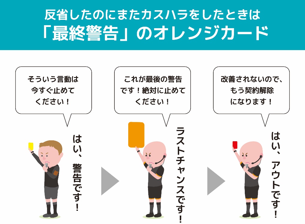 反省したのにカスハラをしたときは「最終警告」のオレンジカード