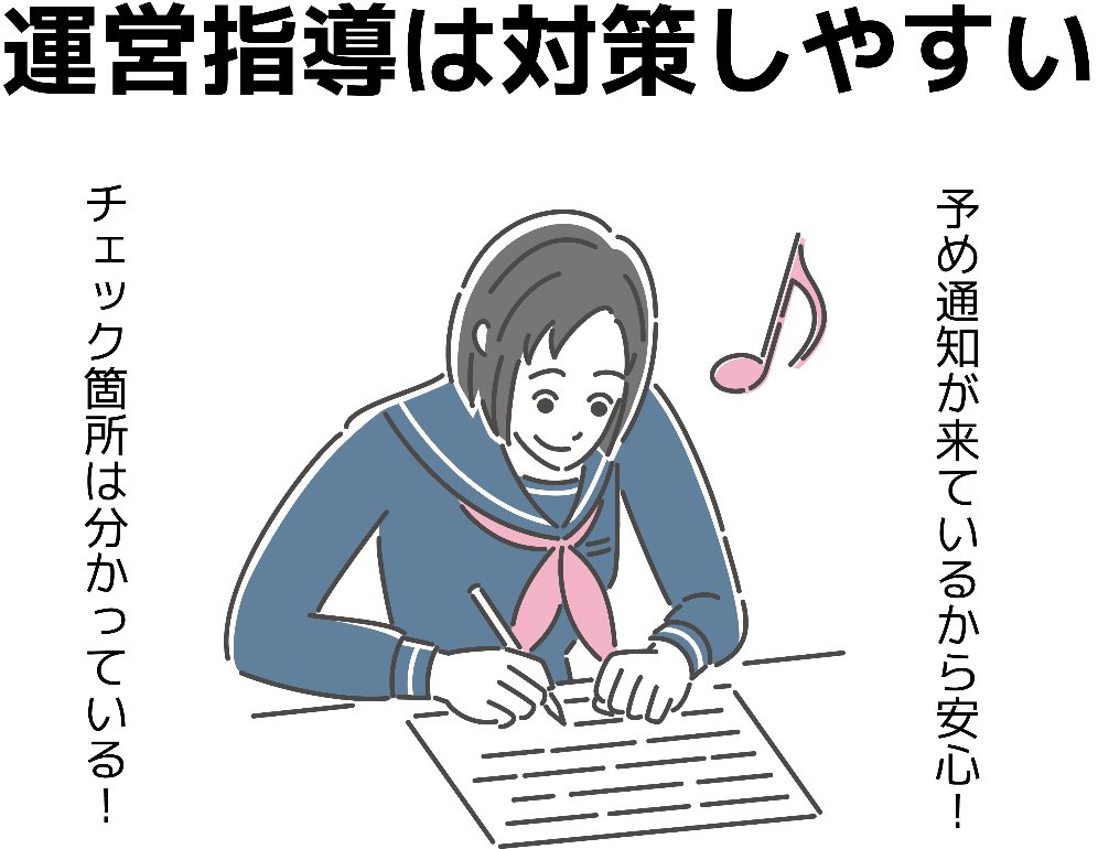 運営指導は対策しやすい
