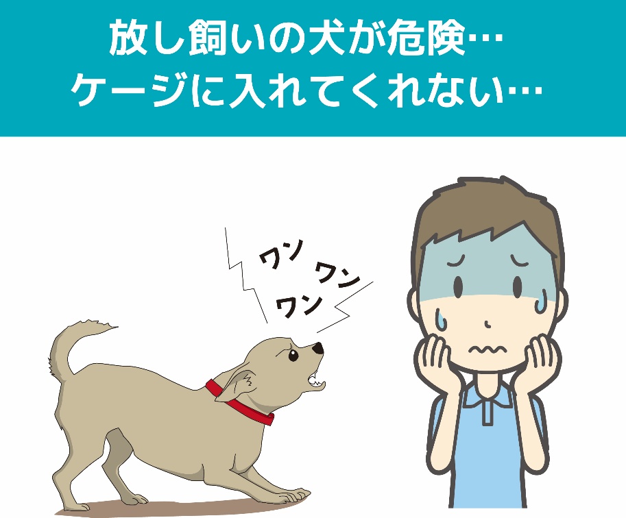 放し飼いの犬が危険･･･　ケージに入れてくれない･･･